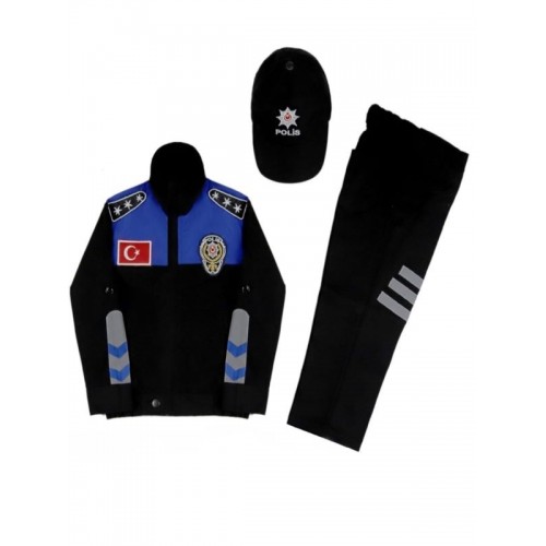 Çocuk Mavi Polis Kostüm